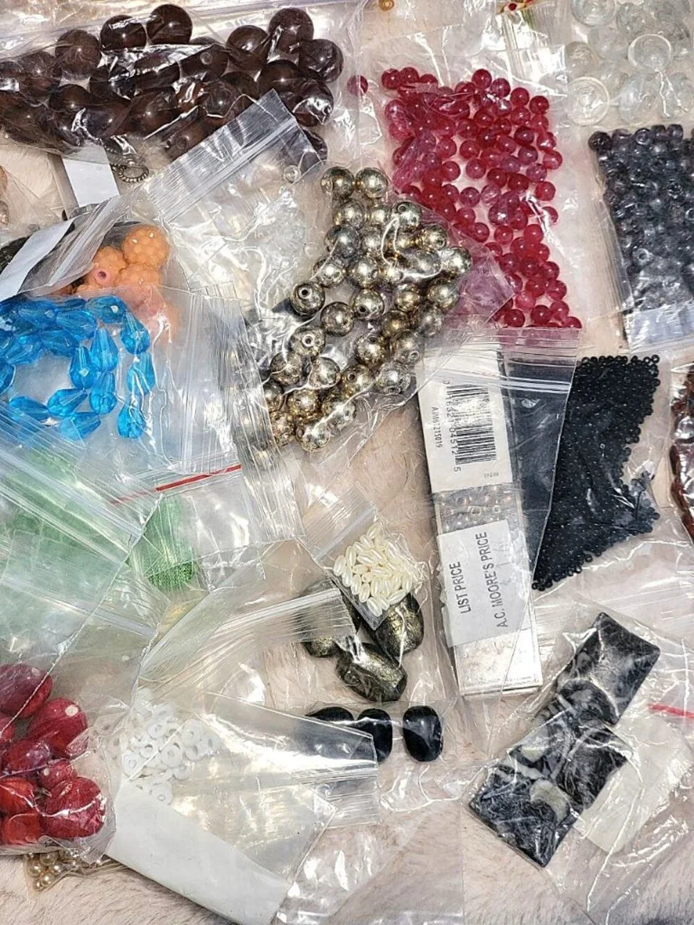 HUGE 4.5lb Destash Lot Jewelry Making Beads Findings Cabachons Various Mats #H